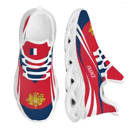 Sapatos casuais instantarts French Trendy National Flag e Impressão de emblemas Print