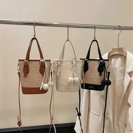 Evening Beach Bags Star Li Kontraster färgvävd handväska för kvinnor som sommaren av mångsidig och singel axel crossbody väskor flickor