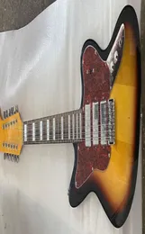 متجر مخصص 12 سلاسل Cherry Sunburst St Precision Jaguar Jazzmaster Electric Guitar Double Locking Tremolo Bridge Red Turtle PI3017754