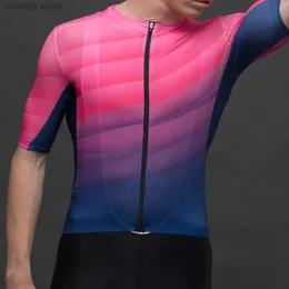 Erkek Tişörtleri 2024 Yeni Pro Aero Performans Kısa Seve Bisiklet Jersey Bisiklet Gömlekleri veya Seamss İşlem Finish ile Erkekler veya Erkekler İçin H240407