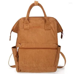 حقيبة الظهر -Corduroy Solid Color Sen Simple Wild College Student Bag Travel Travel