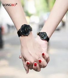 2020 Longbo Fashion Lovers Proste zegarki luksusowe skórzane mężczyźni zegarki dla kobiet zwykłe para zegarków wodoodpornych hombre mjer 50566306714