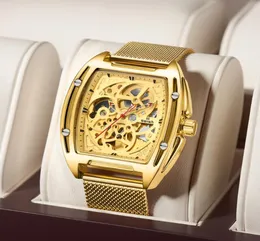 Orologi da polso design swish orologio automatico oro gollo gollo cavo in acciaio inossidabile impermeabile uomini relogio maschiulino1249765