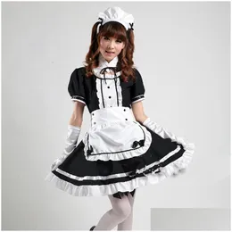 Costume a tema Akihabara cosplay y cameriera francese ragazza carina ragazza nera lolita uniforme scuola tle Halloween per donne drop delivery appare dhevr