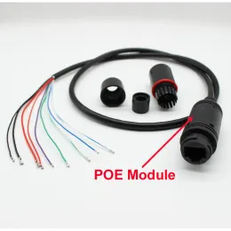 Tillbehör 4st Byggt 48V POE -modul LAN -kabel Väderbeständig CCTV IP POE Adapter Power Over Ethernet för IP Camera Board