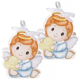 Wrap regalo 50pcs Baby Shower Battesimo favorisce la scatola dei regali per il battesimo per decorazioni per la prima comunione religiosa per ragazzi