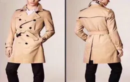 New Fashion England London Middle Long Women Trench Coats de alta qualidade Trench Solid Trench for Women SXXL4536607