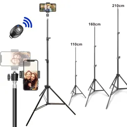 스마트 폰 홀더 전화 링 스탠드 링 스탠드 트립 모바일 유연한 블로깅 키트 셀카 LED 카메라