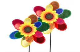 Decorações de jardim Rainbow Pinwheels Whirligig Wind Spinner Green Windmill Toys for Yard Lawn Art Decor Baby Kids Toy3459987