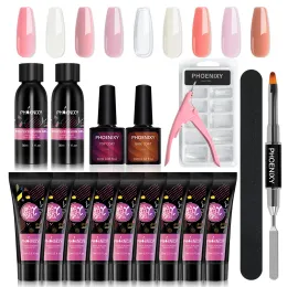 Kitler Poly Nail Jel Kiti 15ml Hızlı Uzatma Jel VERNİKLER BULUSU İÇİN TAM MANİKURE SET TAZI YAPILI