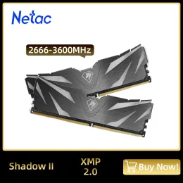 RAMS NETAC 메모리 RAM DDR4 2666MHz 3200MHz 3600MHz 듀얼 채널 8GB 16GB DDR4 XMP2.0 메모리 288 핀 UDIMM 데스크탑 용 방열판