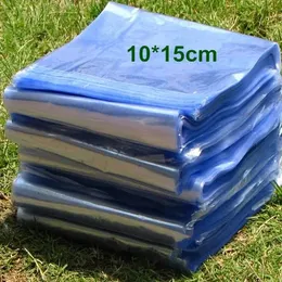 wholesale 10*15cm (3.9*5.9") Plastic Heat Shrinkable Bag Open Top Clear PVC Heat Shrink Flat Bags Film Wrap Cosmetic Commodity Wrap LL