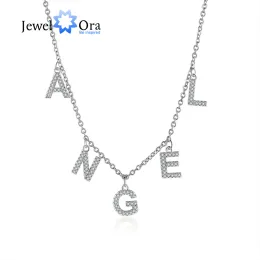 Necklaces JewelOra Personalized Stainless Steel Necklace Customized 17 Letters Nameplate Christmas Gifts for Women
