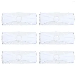 Chair Covers 6pcs Stretch Sashes With Buckle Slider Elastic Wedding