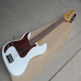 Factory Custom 4String Left Hand White Electric Bass Guitar med Red Tortoise PickGuardrosewood Fingerboardoffer Customized2740120