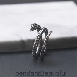 Golden Deer King Silver Ring Jewelry S925 Silver Snake Ring Creative Design Couple Male and Female Ring