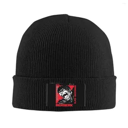 Berets Berserk Mits Hats Осень Зимние Черепа Бьюни -стрит -стрит Мечничник Gatsu Anime Cap Unisex вязаная шляпа