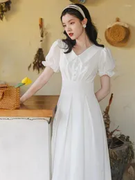 Платья для вечеринок 2024 Лето французское шикарное ретро-нежное волшебное платье с вареньем V-образных вырезок сладкая корейская мода повседневная vestidos de fiesta