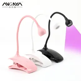 قمصان Angnya جديدة LED مصباح المكتب مصباح مرنة أنبوب معدني مرن UV مصباح الظفر USB UV Gel Curing Desk Lamp Dryer for DIY Nail Art