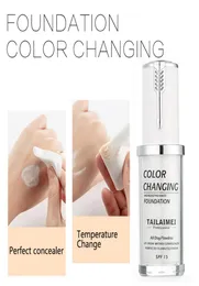 TLM Foundation 40ml Color Changing Liquid Foundation Base Cosmetics Primer Complexion Cream Concealer Makeup Coverage6600792