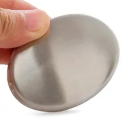 Rostfritt stål tvål oval form deodorisera lukt från händerna detaljhandelsmagi som eliminerar luktkök bar badtvål med detaljhandelslådor ll