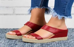 Sandaler skor sommar bekväma kvinnor kilar plattform casual nonslip romerska kvinnor039s strand mjuk kvinnlig loafers5179519