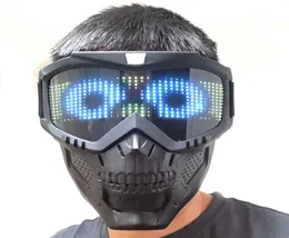 Original Cyberpunk Magic App Bluetooth RGB LED Taktische Schädelmaske Aufnahme von Paintball -Masken Motorradmänner Vollge Gesicht Hikin5766521