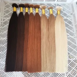 613 Bulk Bulk Bulk 100% Extensões de Cabelo Humano Cabelo Rueiro Real Real 100g Para Teste Black Brown 613 Cor para salão de alta qualidade