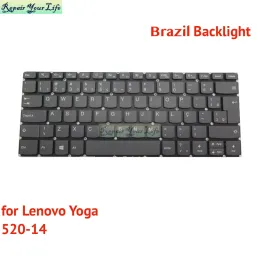 Fall PTBR BRAZIL UK US Backbellitt tangentbord för Lenovo Yoga 52014IKB 80ym 80x8 81C8 72015IKB SN20M61595 BRAZILIAN ORIGINE NYTT