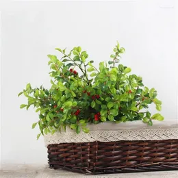 Dekorative Blumen 3 PCs/Los schöner Zuhause Gesamtsimulation Berry Frucht künstliches rotes Blatt