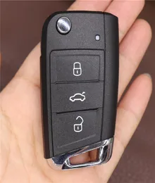 3 Düğme Değiştirilmiş Flip Uzak Anahtar Kabuk VW Polo Passat B5 Golf MK5 Beetle GTI Tavşan 3 Düğme Araç Anahtarı Kapak7832353