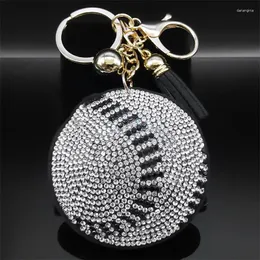 Keechhains Baseball Key Chain Keyring for Women Men Leghe Rhinestone Souvenir Sport Sports Auto Accessori per anelli di portata Gioielli KZZZ261