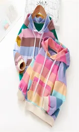 Dziewczęta wiosna jesień dzieci 039S Odzież Kid039s Modna bluza Rainbow Stripe Bluzy 2012228070722