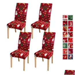 Chair Covers Dining Room Ers For Christmas Decoration Stretch Removable Table Seat Slipers Restaurant Holiday Festival Party Drop De Dhlme