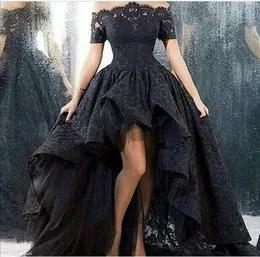 2016 Nuovi abiti da sera sexy in pizzo nero sexy abito da ballo lungo la spalla Vestidos Longo Celebrity Gowns WD1707735932