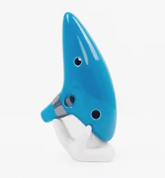 Spot whole Ocarina 12 Tones Alto C with Song Book Display Stand Neck Cord slight blue6077499