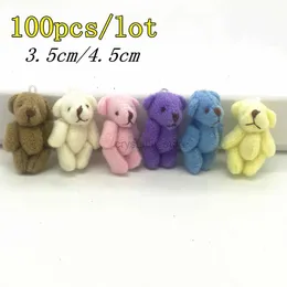 Movies TV Plush toy 100pc 3.5cm 4.5cm mini Joint Teddy Bear Plush Stuffed Wedding BOX toy doll Garment Hair Accessories decor doll 240407