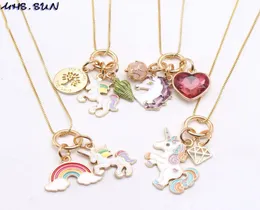 Ожерелье для девочек детские сплавы радуги Unicorn Pendants Toddl