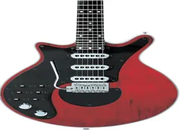 Chiny wykonane przez Brian May Wine Red Electric Guitar 3 Pojedyncze pickupy spalania most tremolo 24 progów 6 przełącznik Chrome Hardware4557337