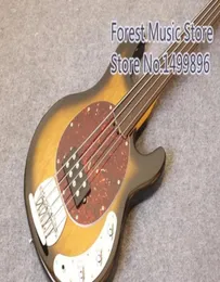 4 سلاسل باس erine ball Stringray خمر Sunburst الجيتار الكهربائي الغيتار النشط النشط pickuploard fretless أصابع السلحفاة الأحمر pickguard2475301