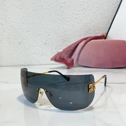 Designers femininos sem moldura óculos de sol com acetato de metal super grande lentes de encaixe de corpo Mumu18 Moda neutra óculos de luxo com embalagens especiais