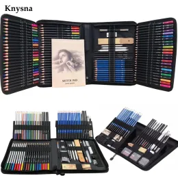 Set 32/40/52/144pcs Color Pencil e Schizzo matite set per il disegno del kit per utensili artistici WaterColor Metallic Oil Pencil Art Art Art Artists