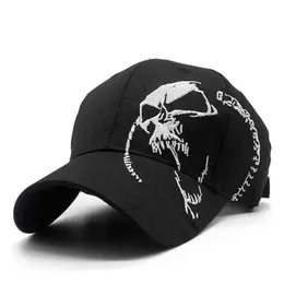 Bollmössor Mens broderad skalle cap bomullssport baseball cap fashionabla svart mönster kvinnor spänne bakre armé mens mössa hip-hop ben q240403