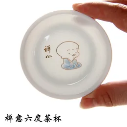 Koppar tefat kinesiska vita tunna däck porslin tecups kreativa zen miljö te cup