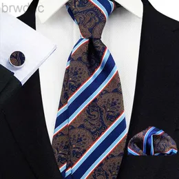 Ties del collo 2023 Nuovi Luxury 8cm Men Ties Floral Striped Paisley Jacquard Woven Classic Neck Ties Men Fette Wedding Party Gravatas Set 240407