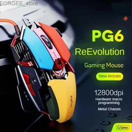 Topi PG6 MOTO COMPUTER MOTO USB Mouse Gaming RGB Silent Mouse 5500 DPI Mouse meccanico con 9 pulsanti adatti per PC Laptop Pro Gamer Y240407