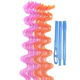 new 2024 12pcs DIY Magic Hair Curler 30CM Heatless Hair Rollers Curlers Hairstyle Roller Sticks Wave Formers Curling Hair Styling Tools - -