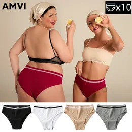 10pcs mulheres calcinha lingerie lingerie highrise resumos esportivos de plus size de roupa íntima alta cintura alta s4xl 240407