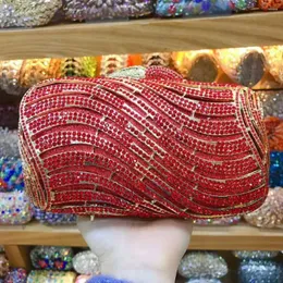 حقائب Xiyuan Silver/Gold/Red Women Crystal Clutch Bass Party حفل زفاف حقائب اليد محفظة براثن معدنية صلبة