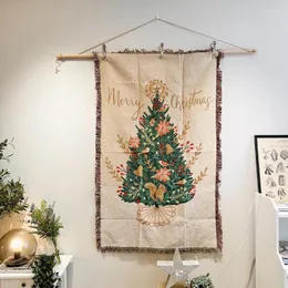 Taquestres árvore de Natal Terrace Tapestry Tapestry Planto quente Sofá confortável Nap mesa de piquenique para casas de cama Decoração de decoração Presentes